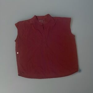 Figs Women's Scrub Top Shirt Technical Collection S Small Burgundy Maroon V Neck